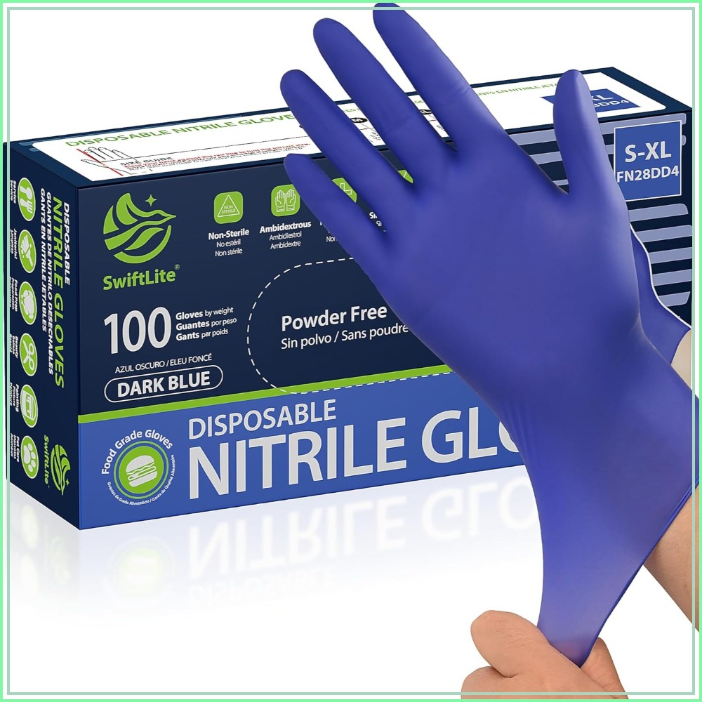 Rubber Glove Cleaning - Disposable Nitrile Gloves, Food Safe, Latex-Free,