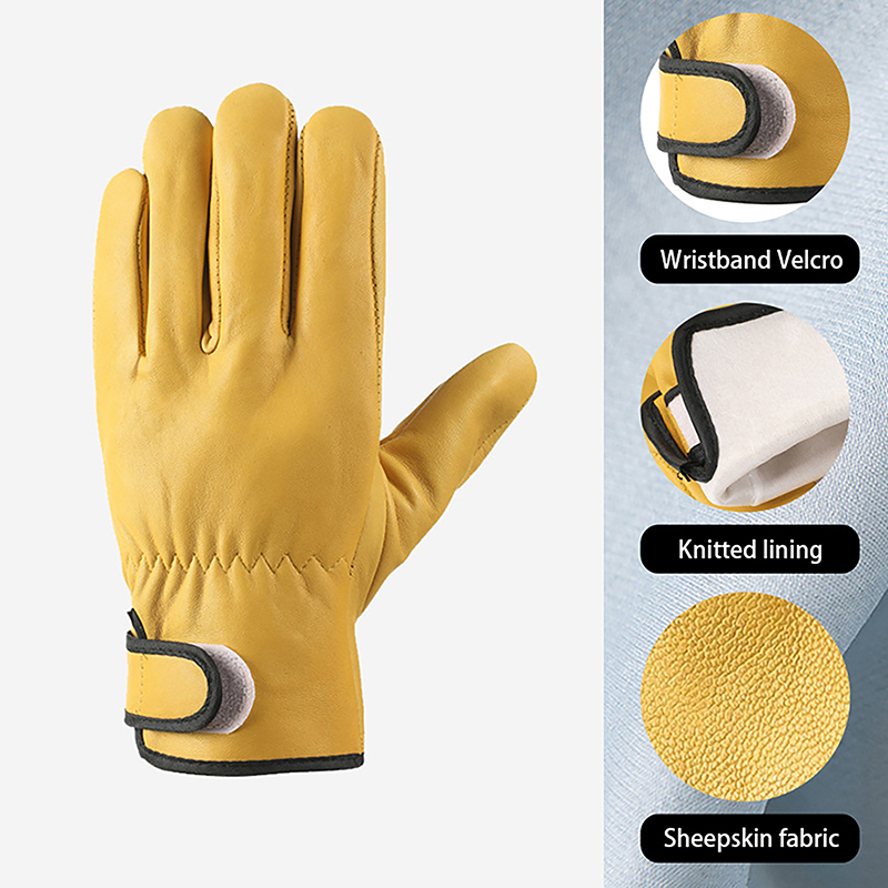 Leather Driving Glove - Work Gloves Sheepskin Leather Workers Work