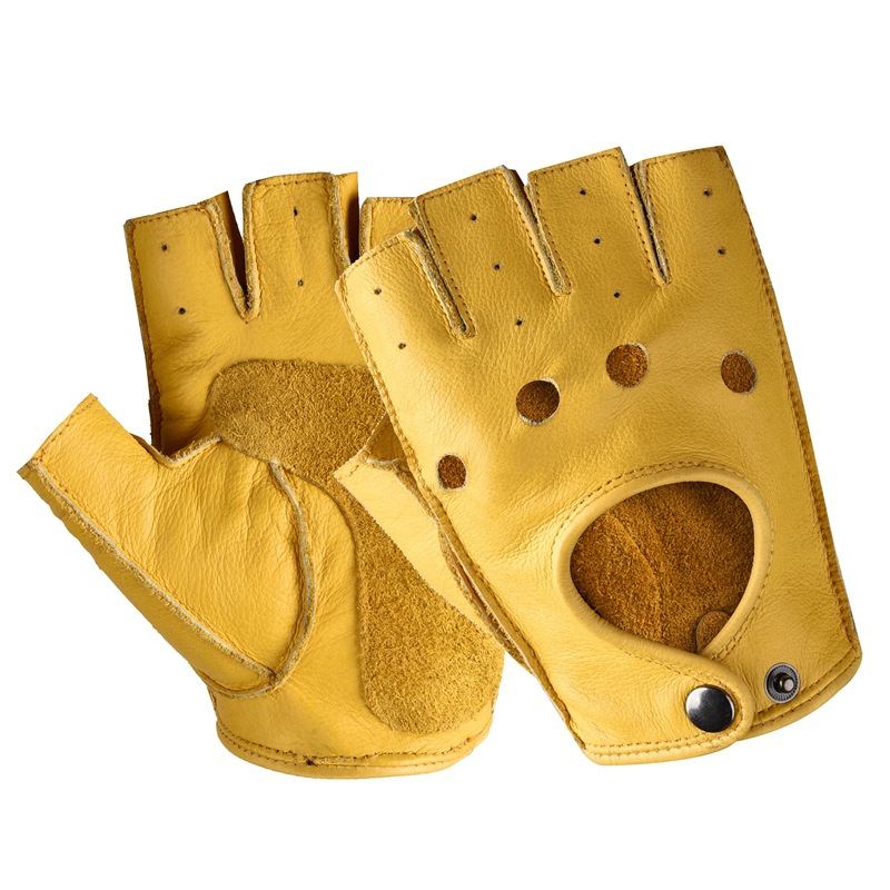 Leather Driving Glove - Unisex Breathable Half Finger Faux Leather