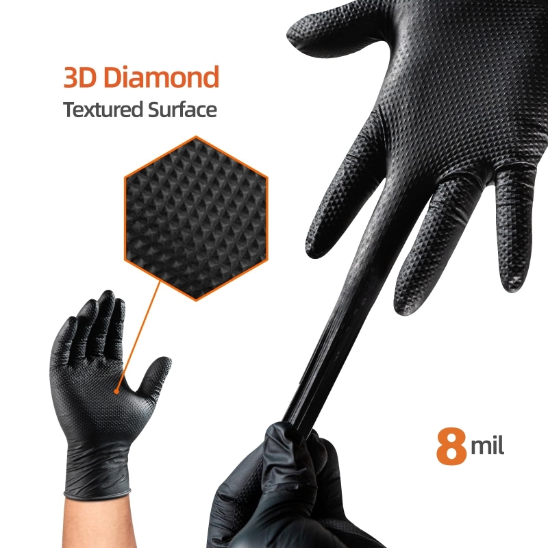 8Mil Heavy Duty Black Nitrile  – Nitrile Mechanic Glove Bewertung und Preis
