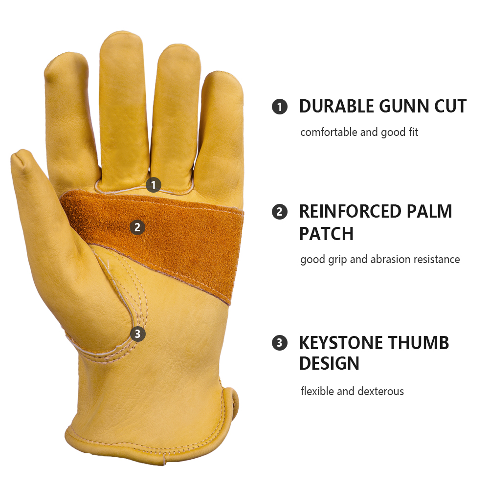 1 Pair Cowhide Heavy Duty Secu – Leather Driving Glove Bewertung und Preis