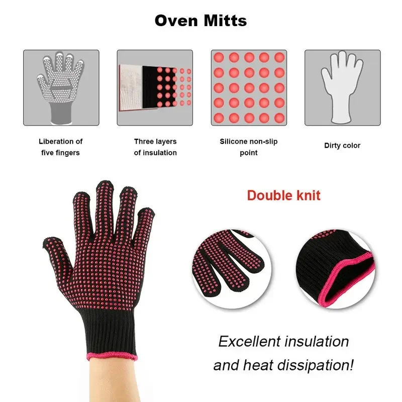 1 Pair Non-Slip Silicone BBQ G – Oven Mitt Silicone Bewertung und Preis