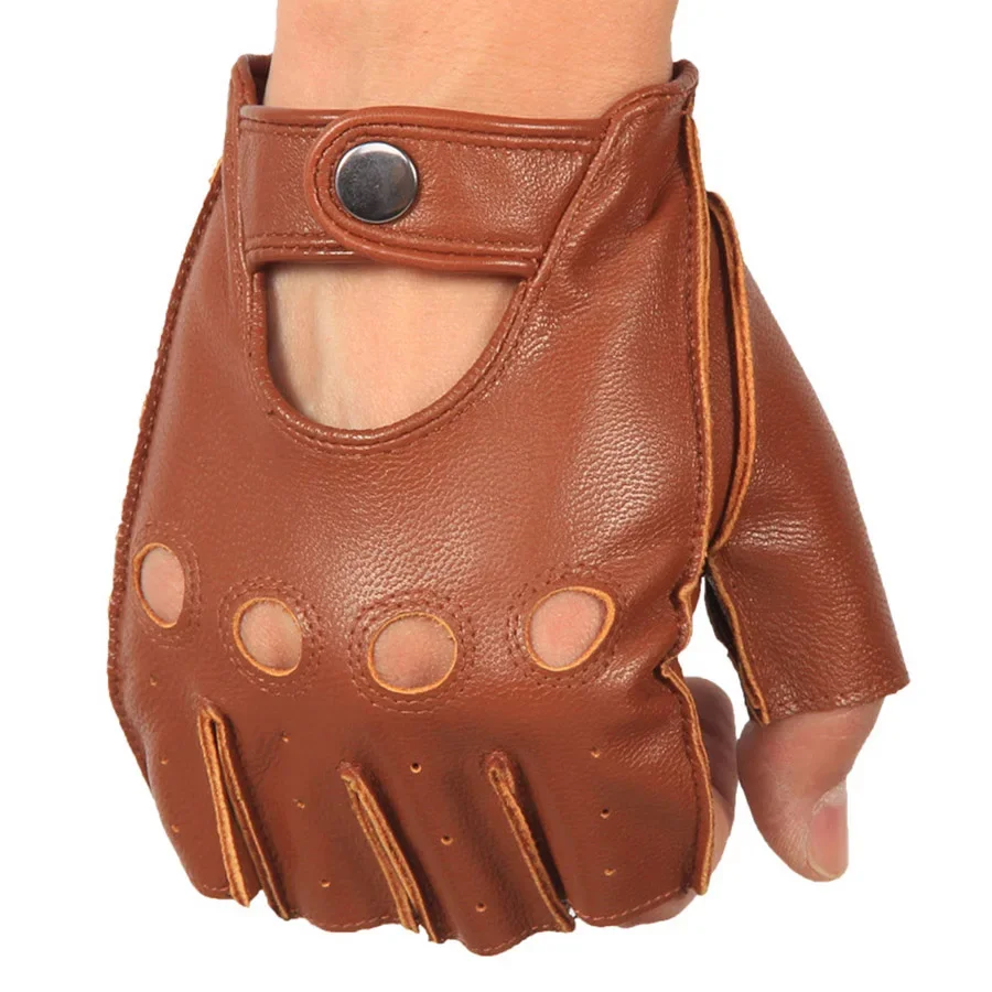 Men Vintage Leather Fingerless – Leather Driving Glove Bewertung und Preis