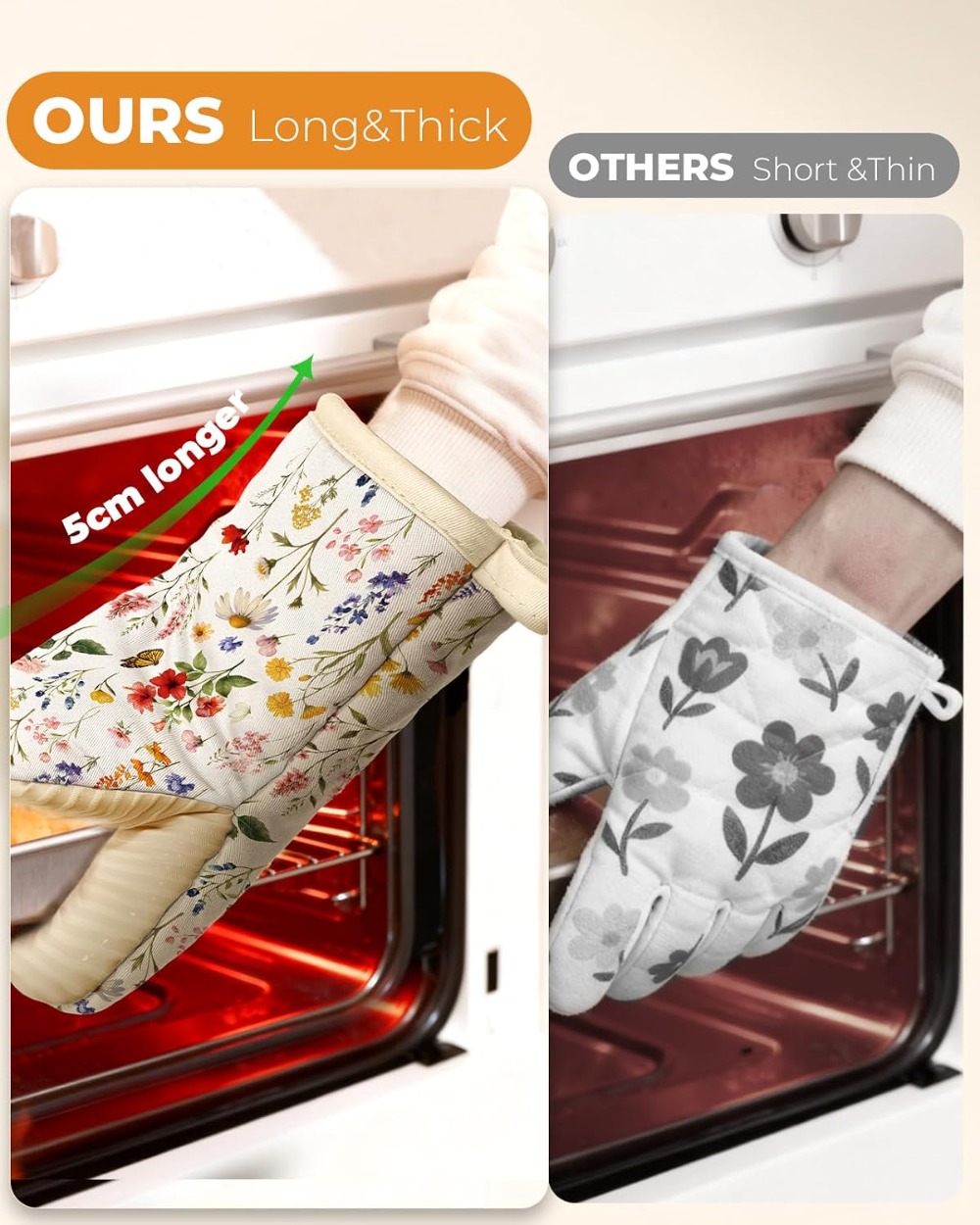 Vintage Floral Mini Oven Mitts – Oven Mitt Silicone Bewertung und Preis
