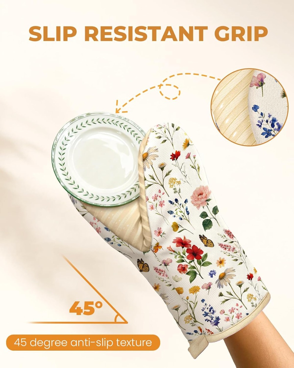 Vintage Floral Mini Oven Mitts – Oven Mitt Silicone Bewertung und Preis