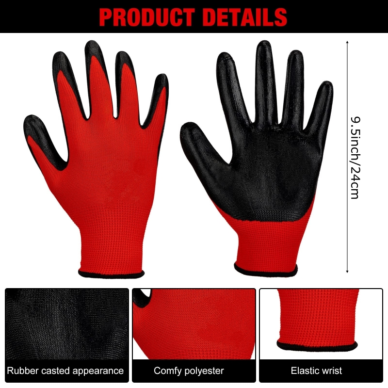 4/20PCS Nitrile Coated Safety  – Nitrile Mechanic Glove Bewertung und Preis
