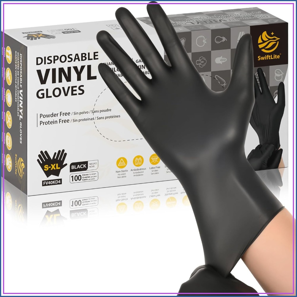 Black Vinyl Gloves, Food Grade – Rubber Glove Cleaning Bewertung und Preis