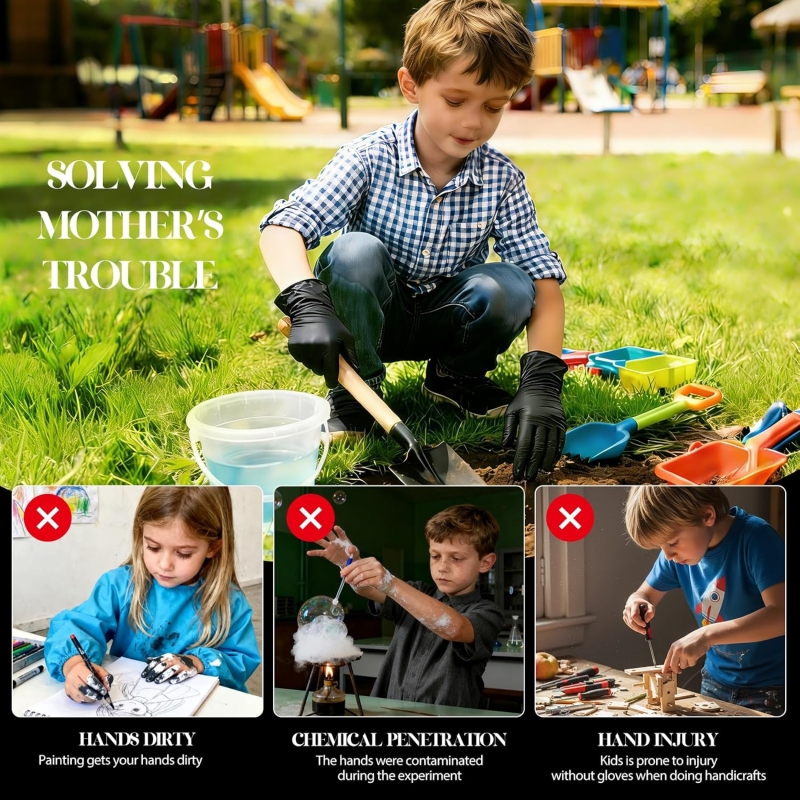 Kids Black Nitrile Disposable  – Nitrile Mechanic Glove Bewertung und Preis