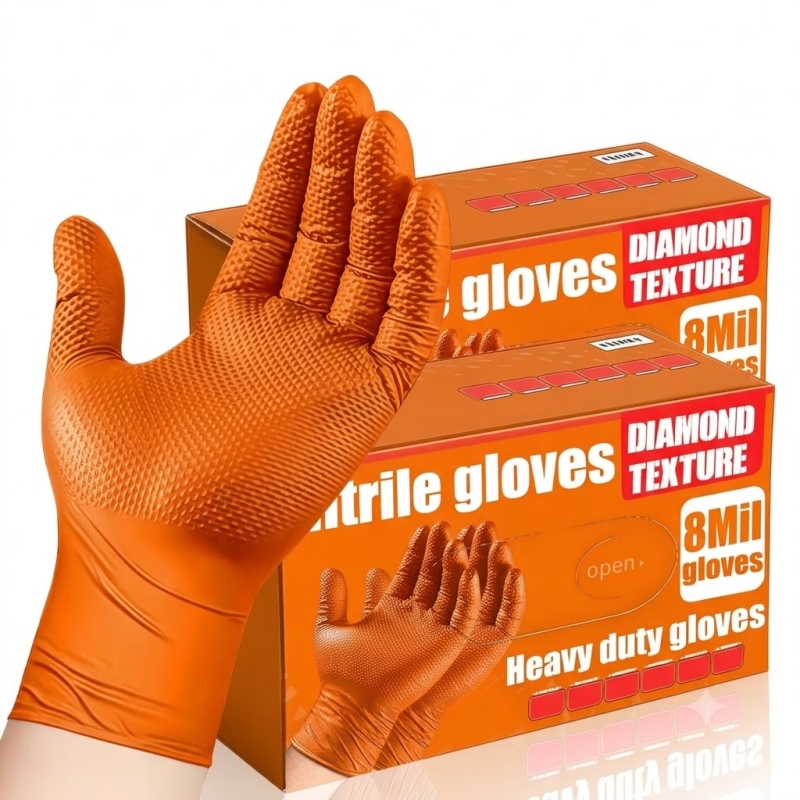 Heavy Duty Orange Nitrile Glov – Nitrile Mechanic Glove Bewertung und Preis