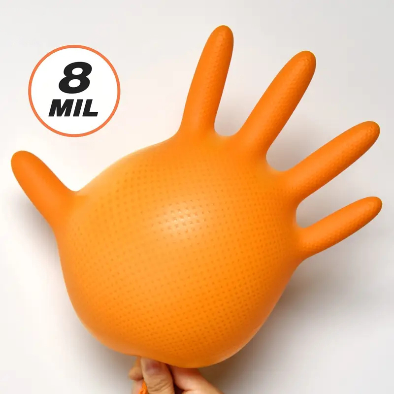 Heavy Duty Orange Nitrile Glov – Nitrile Mechanic Glove Bewertung und Preis
