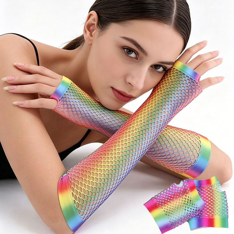 1 Pair Women Long Fishnet Net  – Fingerless Glove Knit Bewertung und Preis