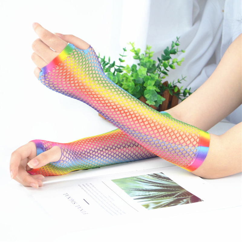 1 Pair Women Long Fishnet Net  – Fingerless Glove Knit Bewertung und Preis