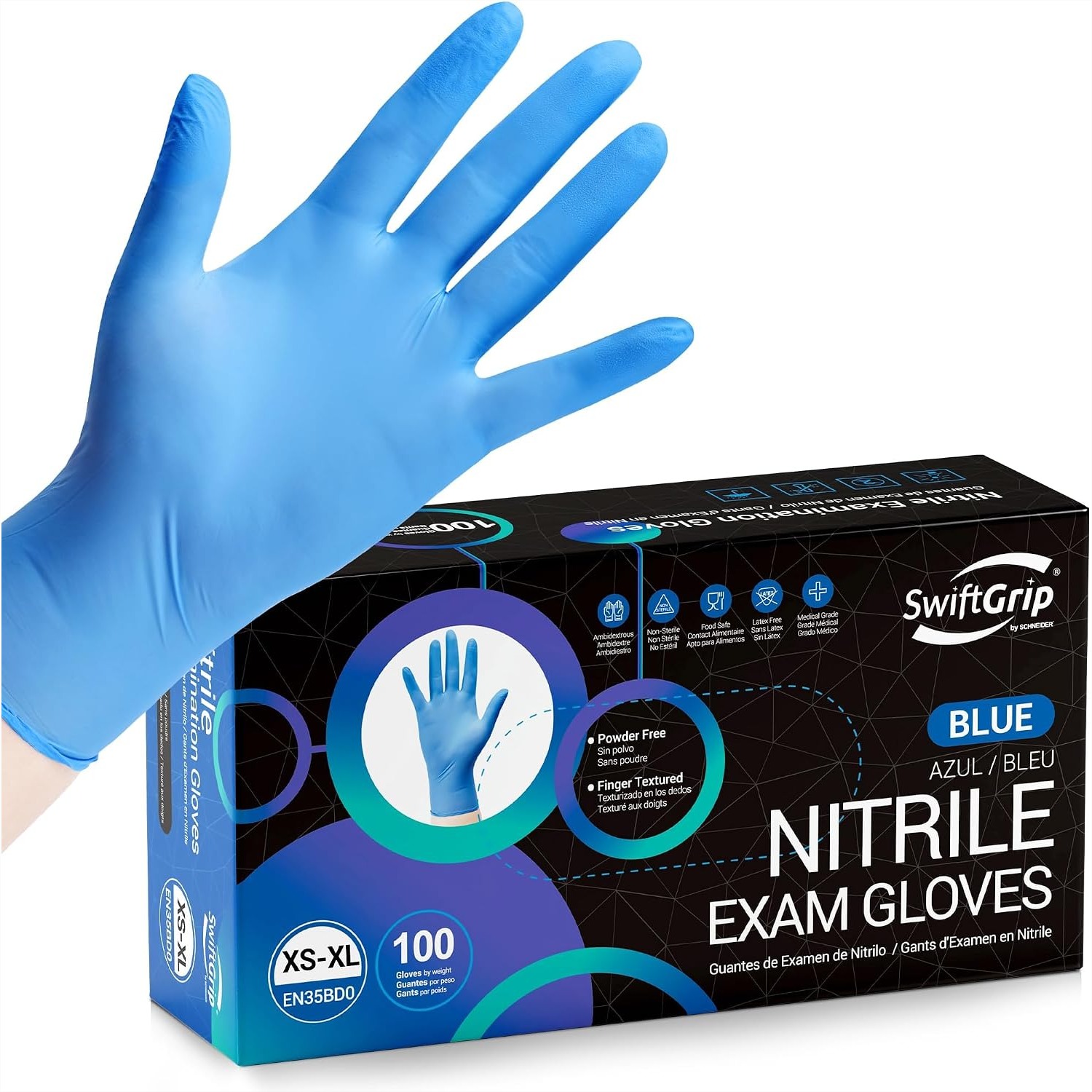 Blue Nitrile Exam Gloves with  – Rubber Glove Cleaning Bewertung und Preis