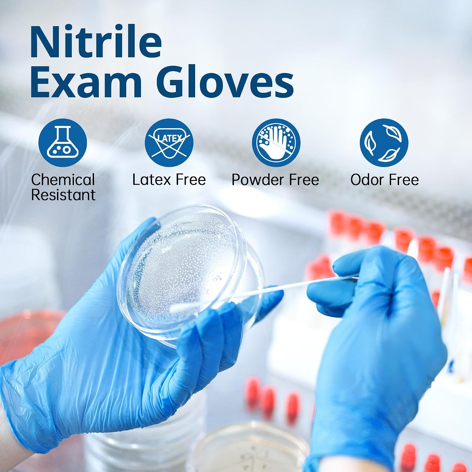 Blue Nitrile Exam Gloves with  – Rubber Glove Cleaning Bewertung und Preis